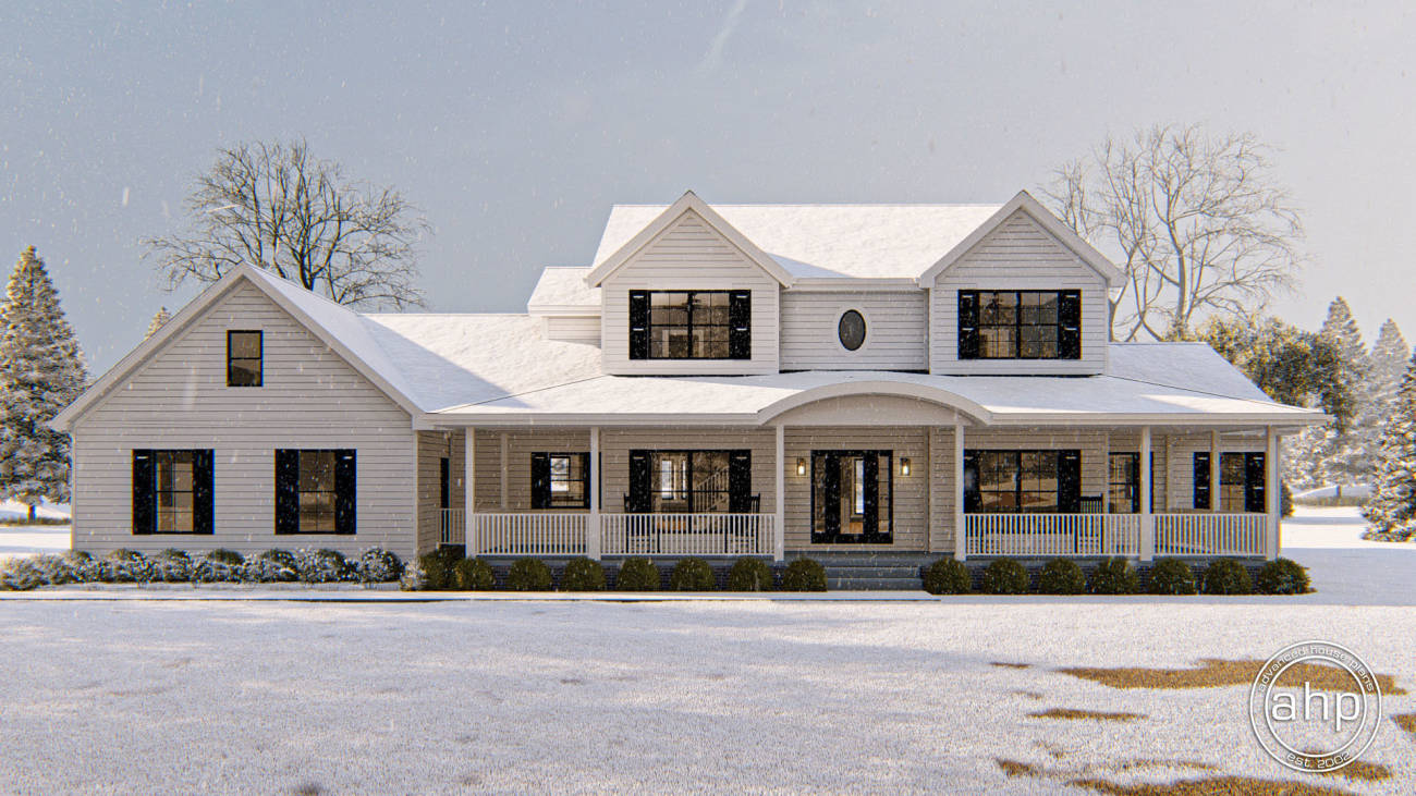 1.5 Story Farmhouse House Plan | Strattfield