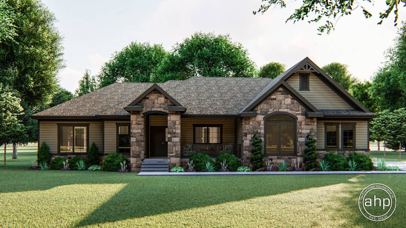 1 Story Craftsman House Plan | Augusta