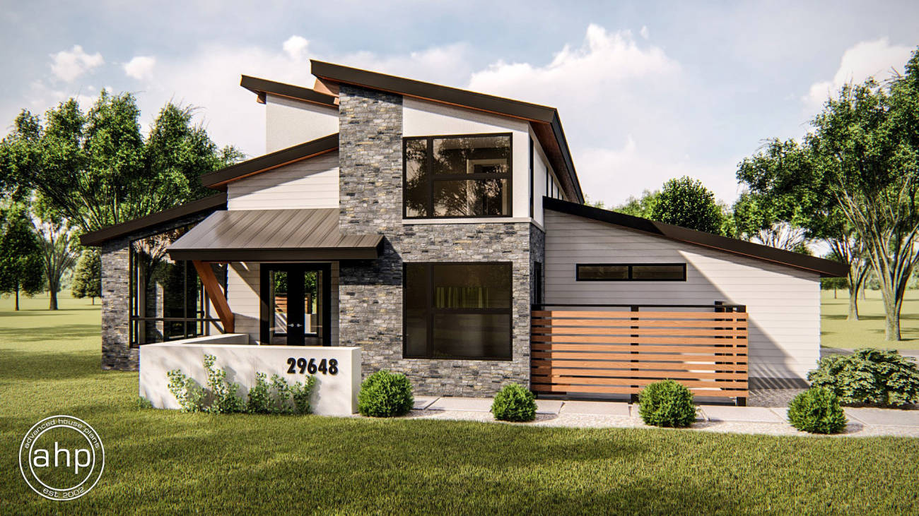 1.5 Story Modern House Plan | Regency