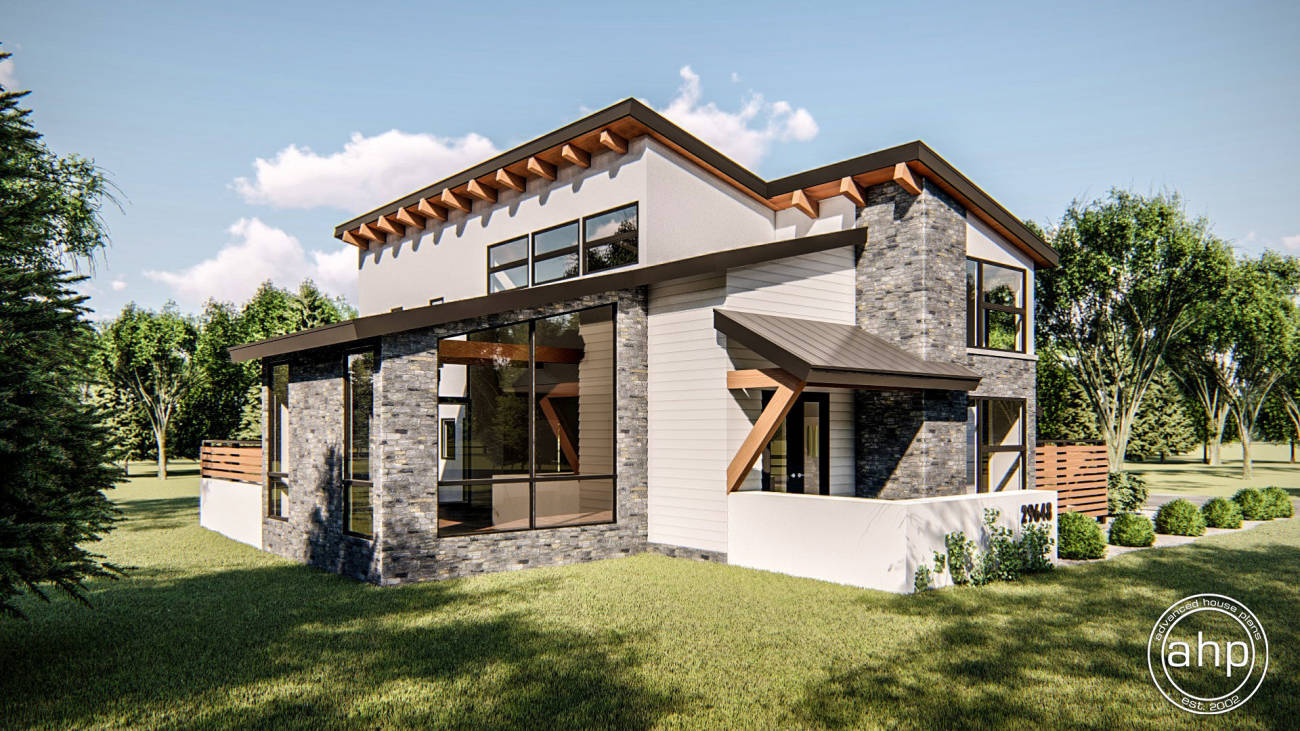 1.5 Story Modern House Plan | Regency