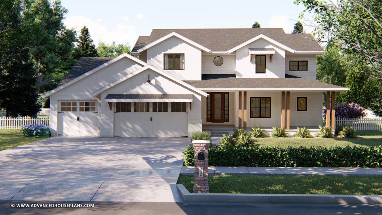 1.5 Story Modern Farmhouse Plan | Meadow Valley