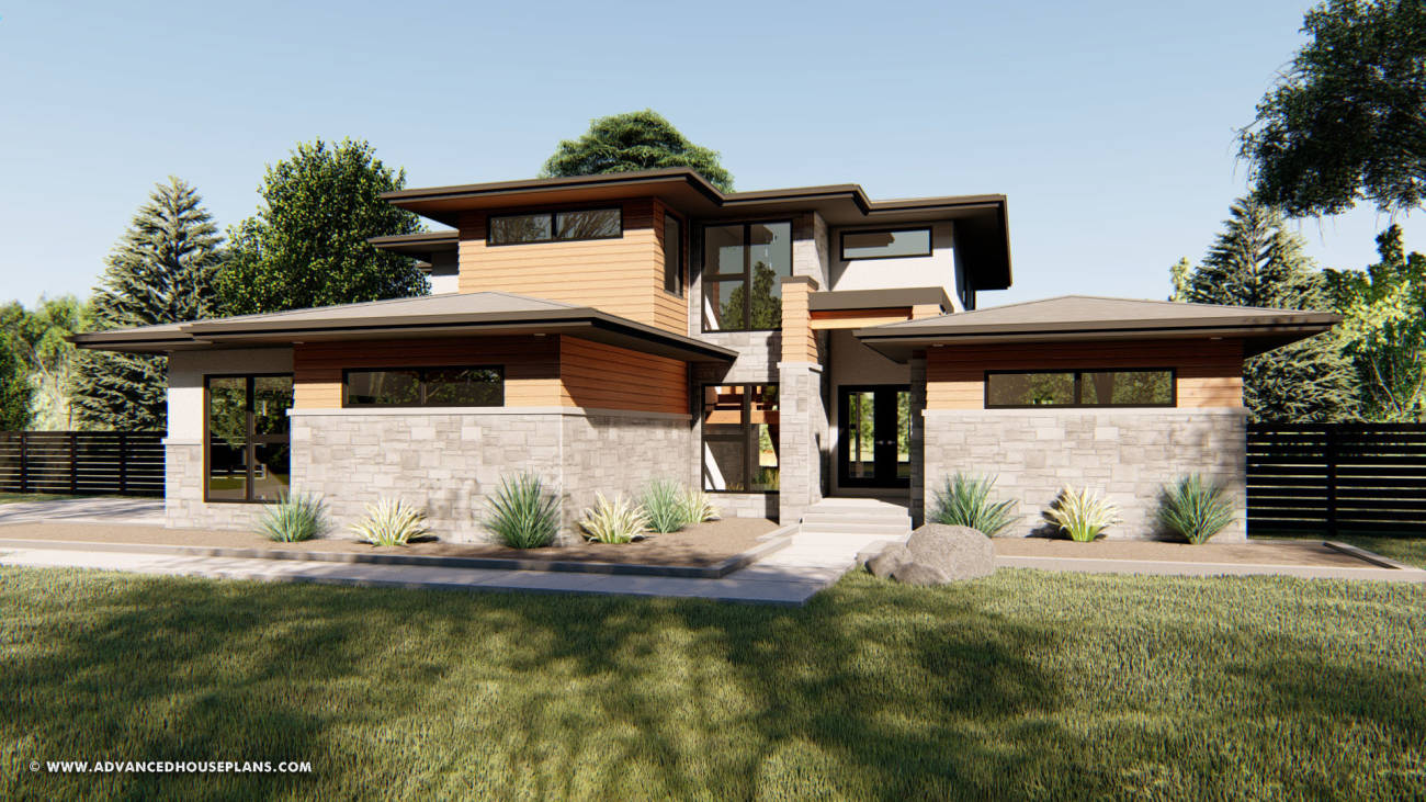 1.5 Story Modern Prairie House Plan | Forest Glen