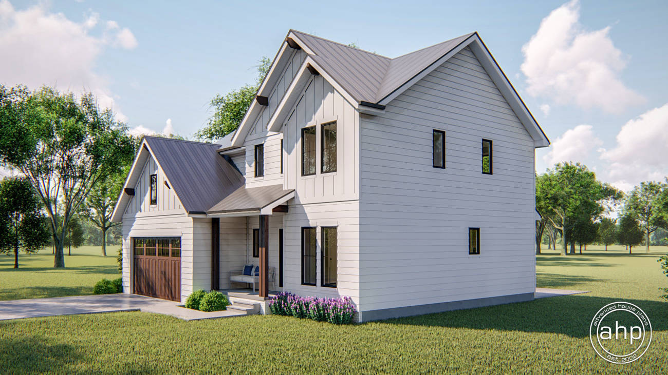 2 Story Modern Farmhouse Plan | Walnut Grove