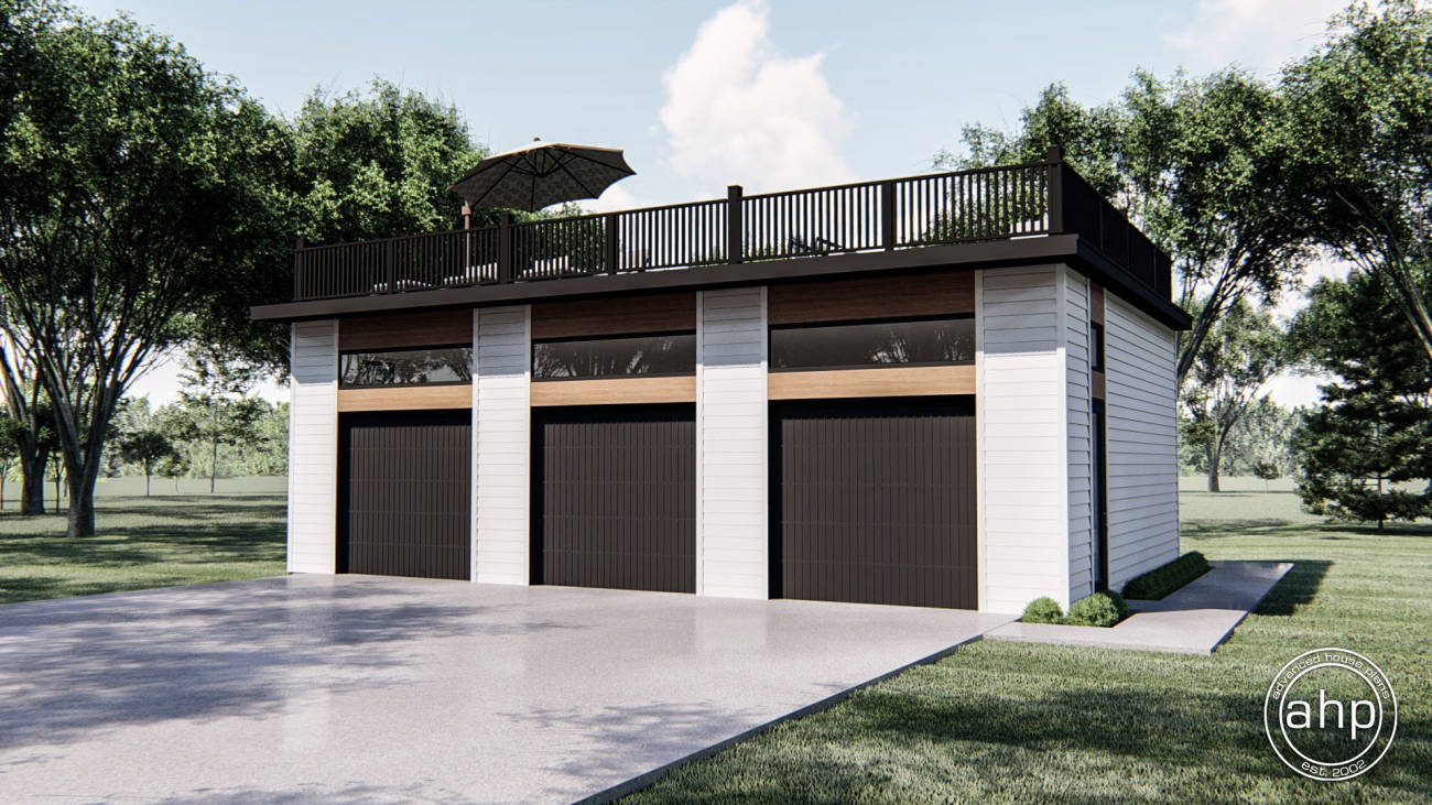 3 Car Garage with Party Deck | LeGrone