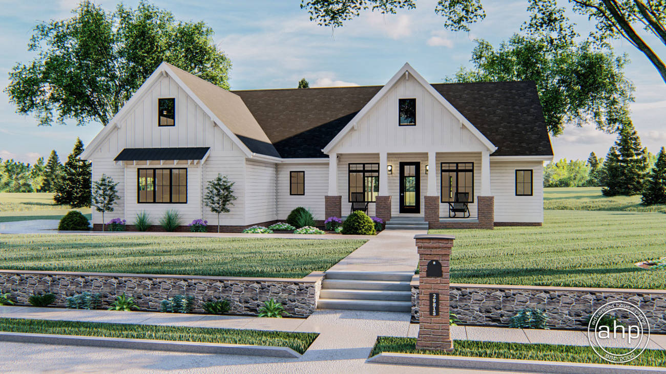 1 Story Modern Farmhouse Style House Plan | Arbor Ridge