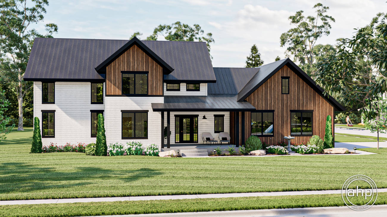 Modern Farmhouse 1.5 Story House Plan | Hay Springs